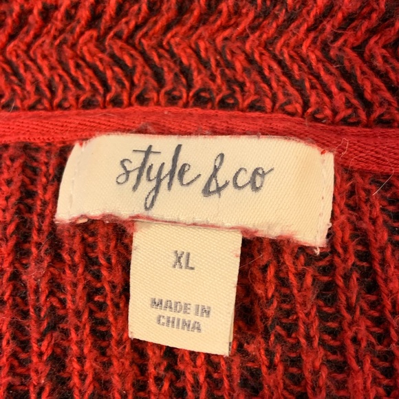 EUC Style & Co. Red & Black Sweater - Size XL - Picture 6 of 6